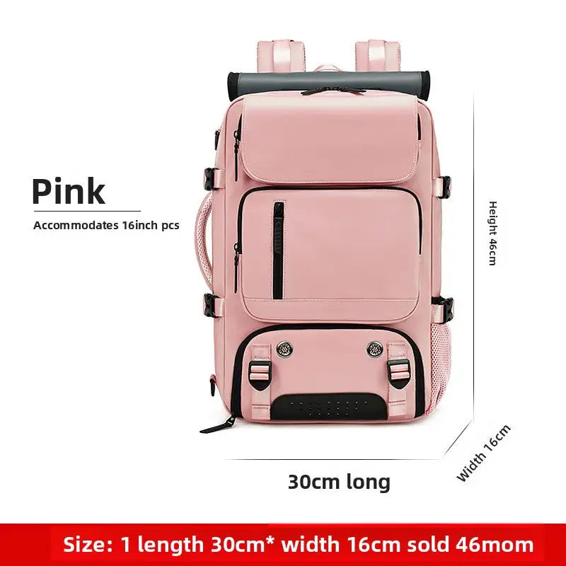 Multi-Color Backpack | Travel Commuter and Laptop Bag for Work & Daily - Pink / 18 Inches - Backpacks