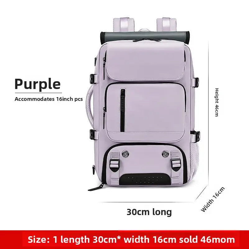 Multi-Color Backpack | Travel Commuter and Laptop Bag for Work & Daily - Purple / 18 Inches - Backpacks