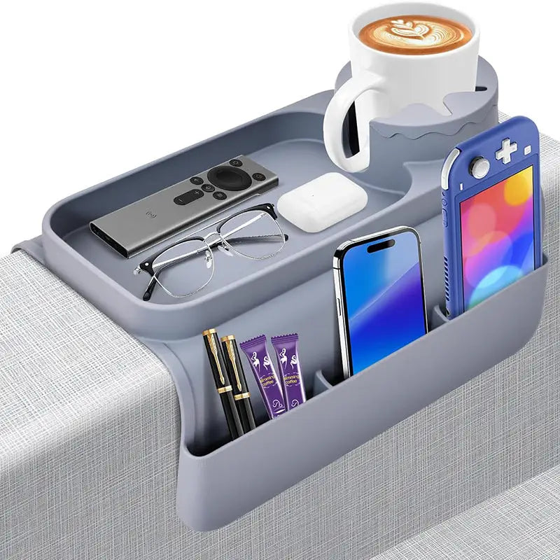 Multifunctional Silicone Sofa Armrest Tray – Coffee Beverage & Phone Holder Creative Cup Stand - 家居生活