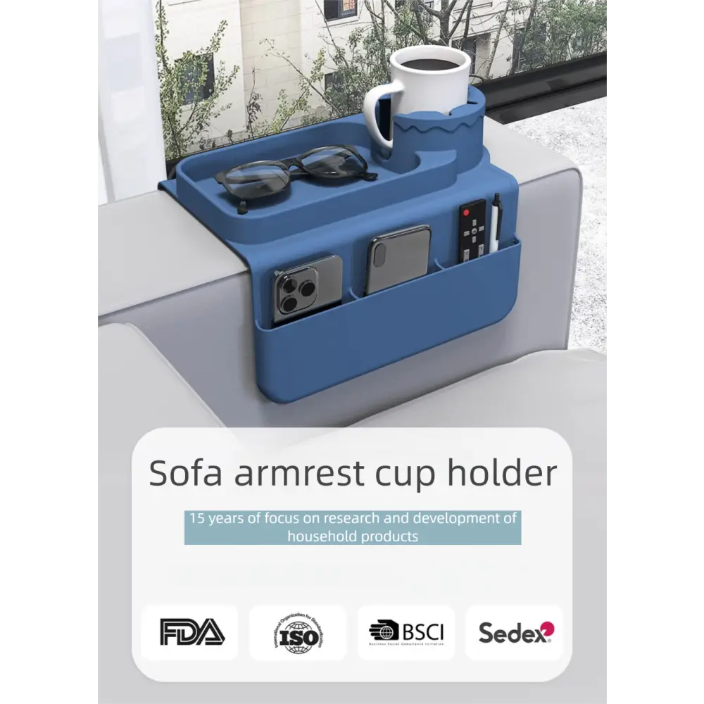 Multifunctional Silicone Sofa Armrest Tray – Coffee Beverage & Phone Holder Creative Cup Stand - 家居生活