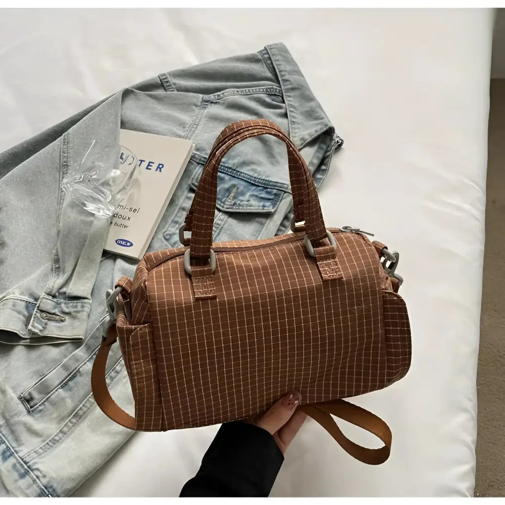 Nylon Zipper Women’s Bag One Size Shoulder Bag Spring 2025 - Brown / Free size - Fashion / Women’s Bags / Shoulder &