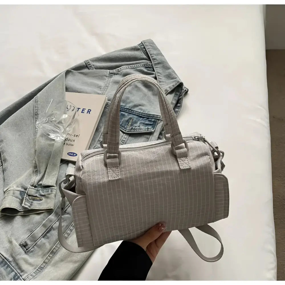 Nylon Zipper Women’s Bag One Size Shoulder Bag Spring 2025 - Light Gray / Free size - Fashion / Women’s Bags / Shoulder