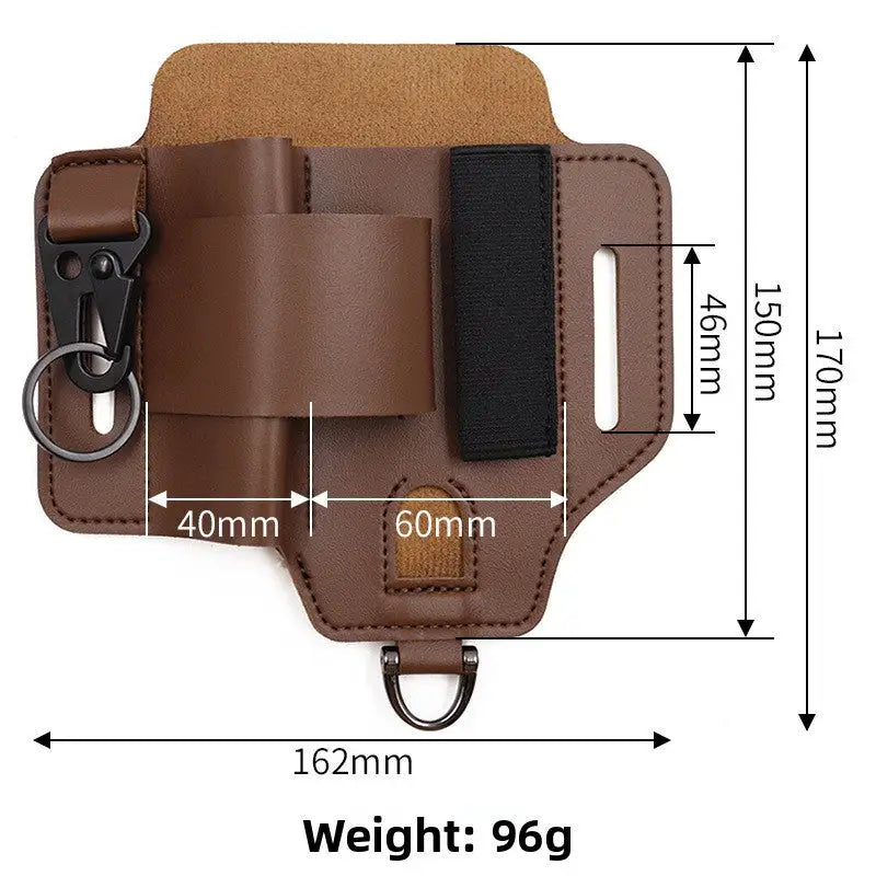Outdoor Survival Tool Holster – PU Leather & Cowhide - PU leather brown without tools - Outdoor & Survival Gear / Tool