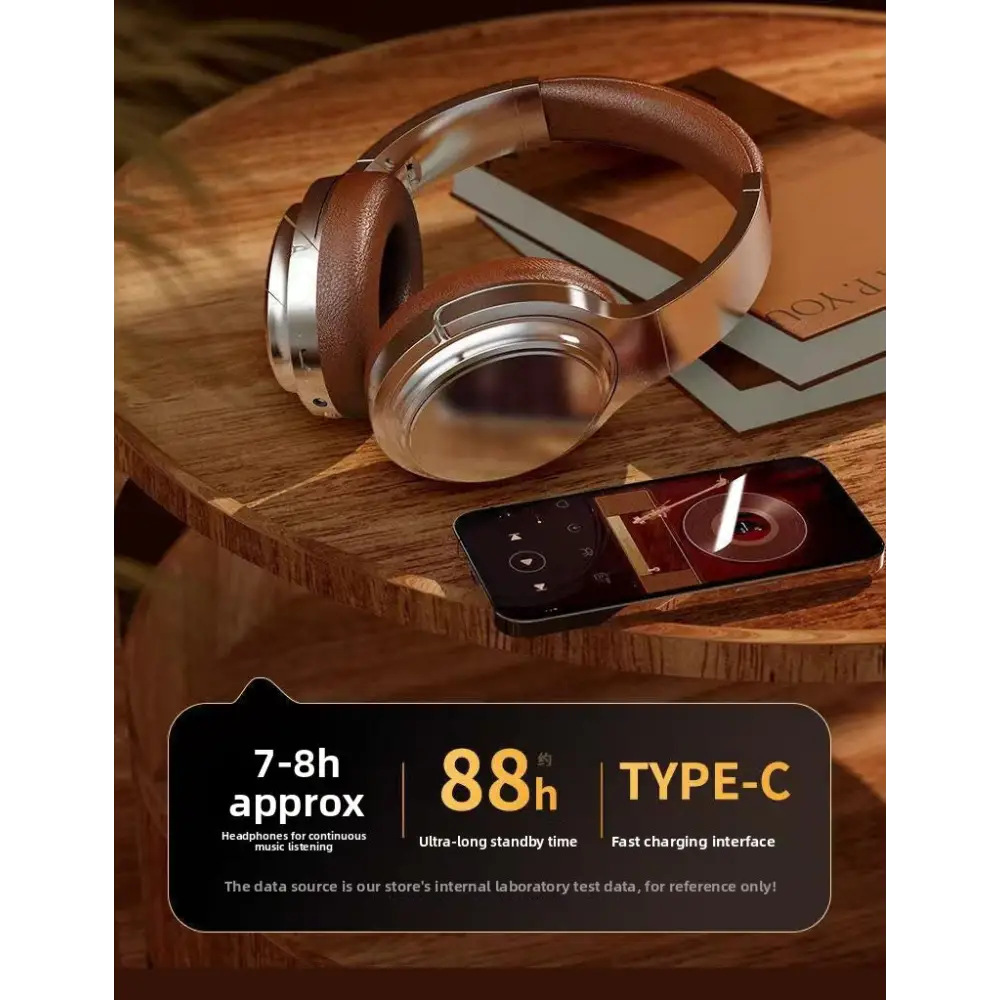 Retro Bluetooth Over-Ear Headphones | Wireless Metal Design Long Battery Life for Sports & Travel - Electronics