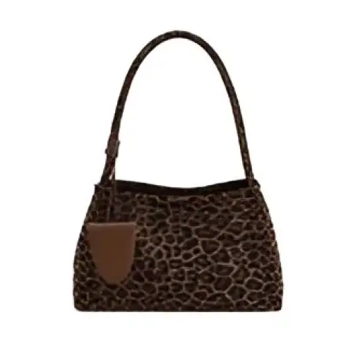 Single Shoulder Bag Small Square Bag PU Women’s Bag One Size Sewing Line - Leopard Coffee / Free size - Fashion