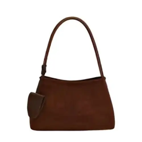 Single Shoulder Bag Small Square Bag PU Women’s Bag One Size Sewing Line - Coffee color / Free size - Fashion / Women’s