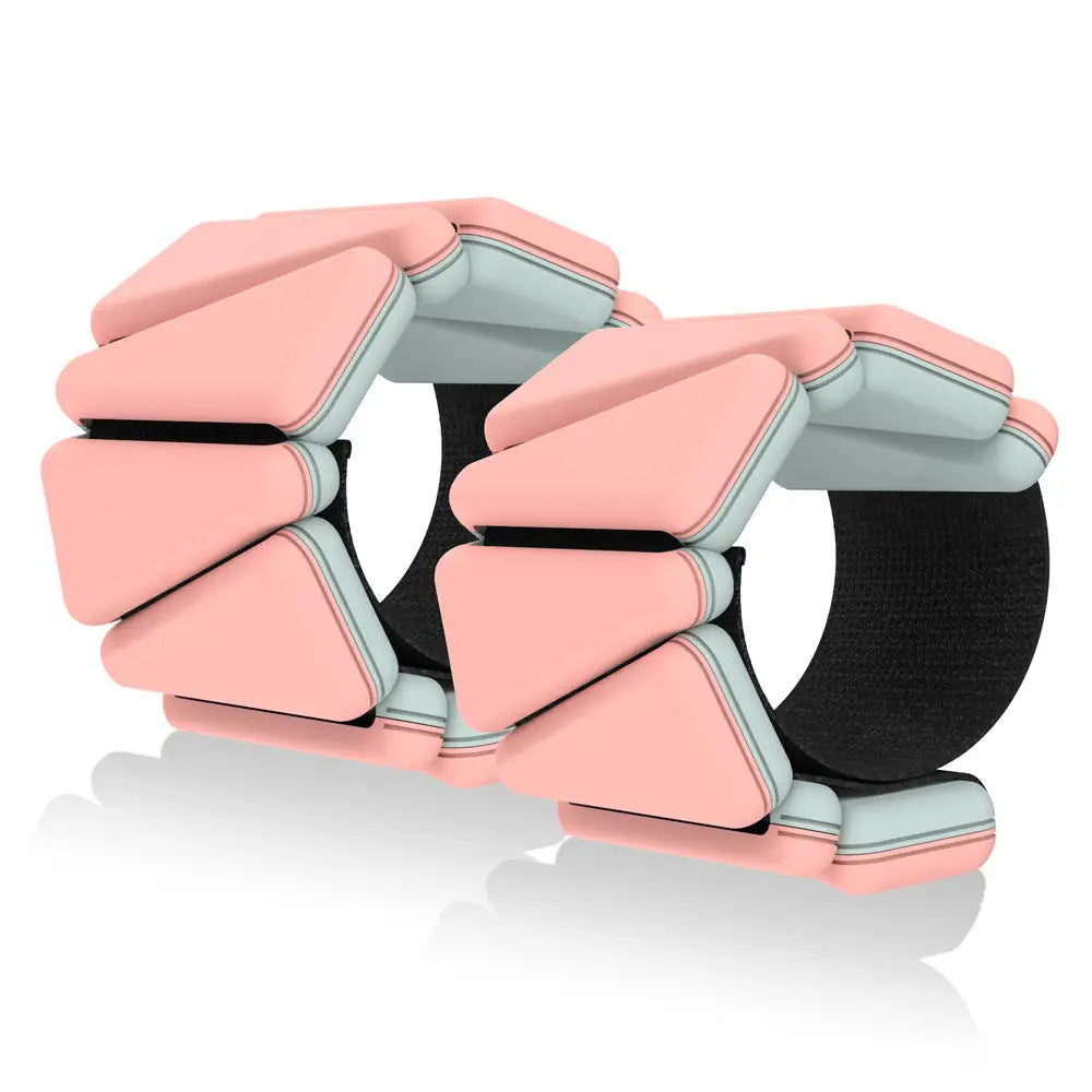Two-tone Weighted Wristband Silicone Wrist and Ankle Strength Training Lead Block Invisible Equipment - Flesh Pink Pair