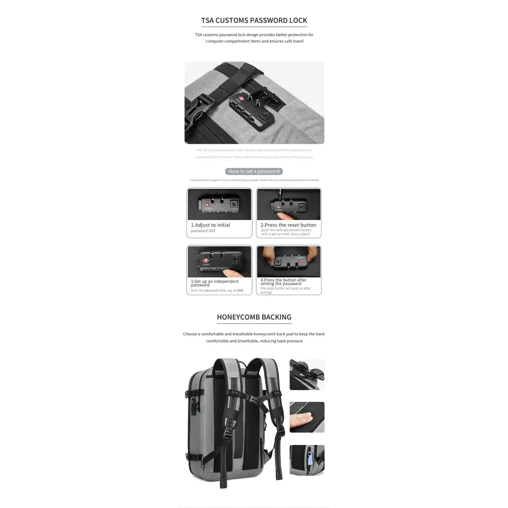 Vacuum Compression Backpack Business Travel Large Capacity Travel Backpack Water-Repellent Luggage Bag Multi-Functional