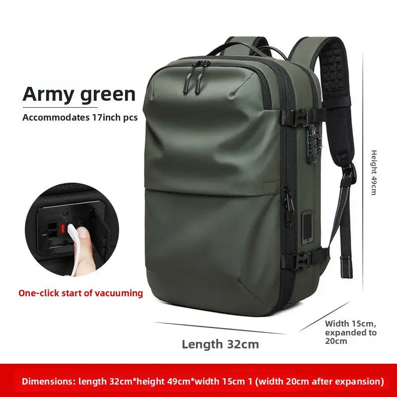 Vacuum Compression Backpack Business Travel Large Capacity Travel Backpack Water-Repellent Luggage Bag Multi-Functional