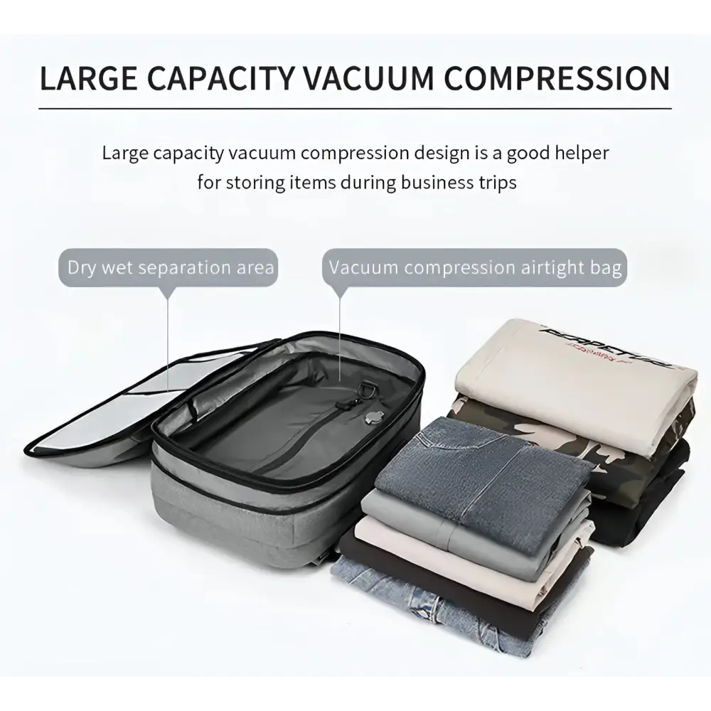 Vacuum Compression Backpack Business Travel Large Capacity Travel Backpack Water-Repellent Luggage Bag Multi-Functional