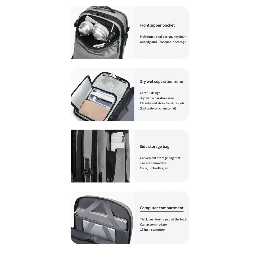Vacuum Compression Backpack Business Travel Large Capacity Travel Backpack Water-Repellent Luggage Bag Multi-Functional