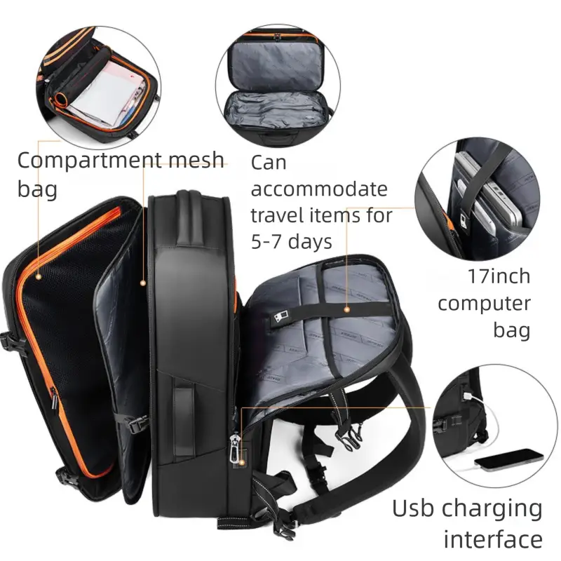 Vacuum Compression Backpack Men’s Large Capacity Business Commuting Computer Bag Multifunctional Dry and Wet Separation