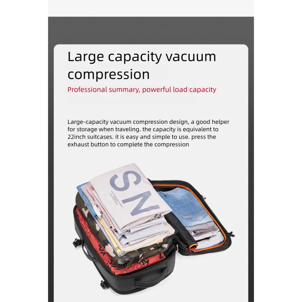 Vacuum Compression Backpack Men’s Large Capacity Business Commuting Computer Bag Multifunctional Dry and Wet Separation