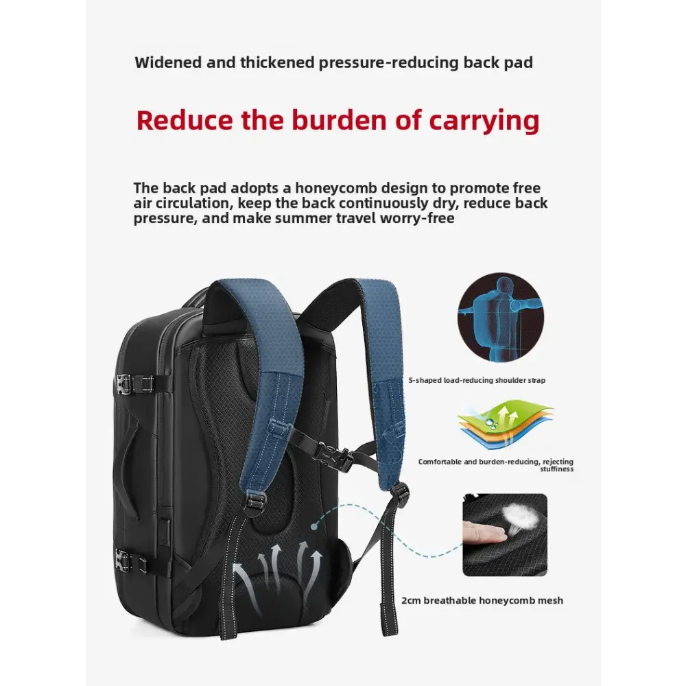 Vacuum Compression Backpack Men’s Large Capacity Business Commuting Computer Bag Multifunctional Dry and Wet Separation
