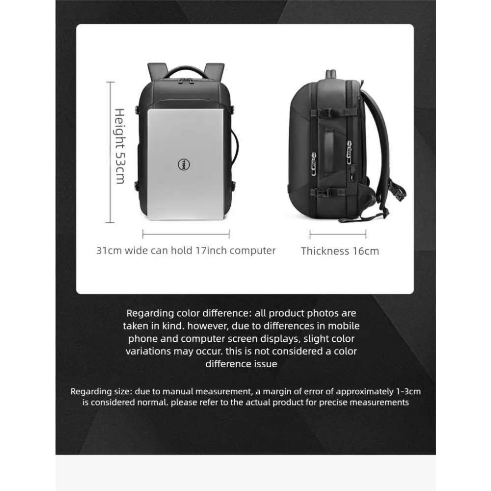 Vacuum Compression Backpack Men’s Large Capacity Business Commuting Computer Bag Multifunctional Dry and Wet Separation