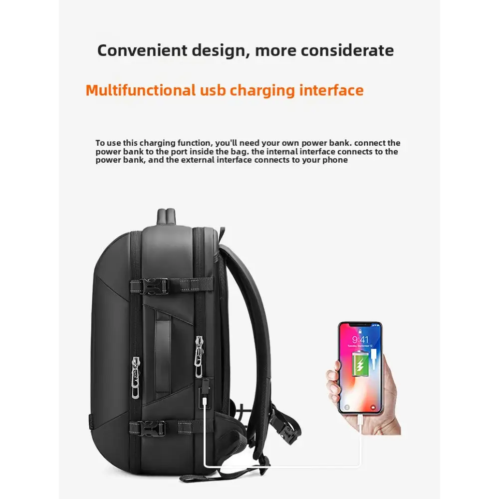 Vacuum Compression Backpack Men’s Large Capacity Business Commuting Computer Bag Multifunctional Dry and Wet Separation