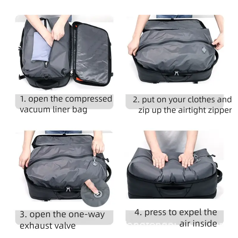 Vacuum Compression Backpack Men’s Large Capacity Business Commuting Computer Bag Multifunctional Dry and Wet Separation