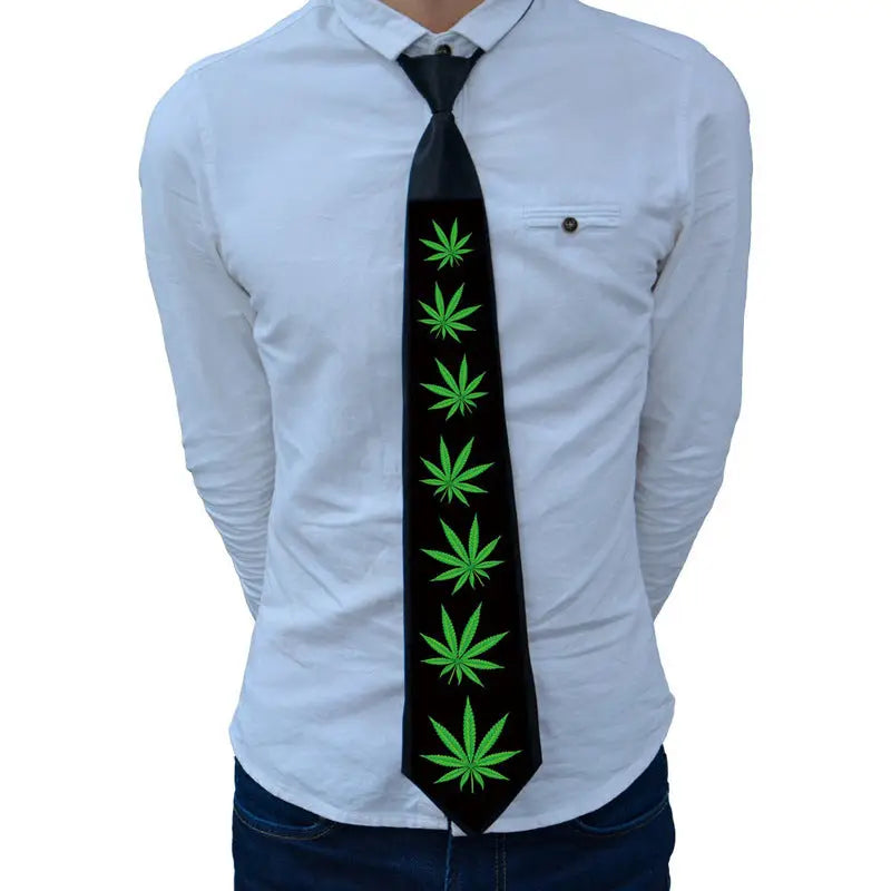 Voice-activated luminous tie Christmas ball party performance fun Halloween pattern voice-activated el luminous tie