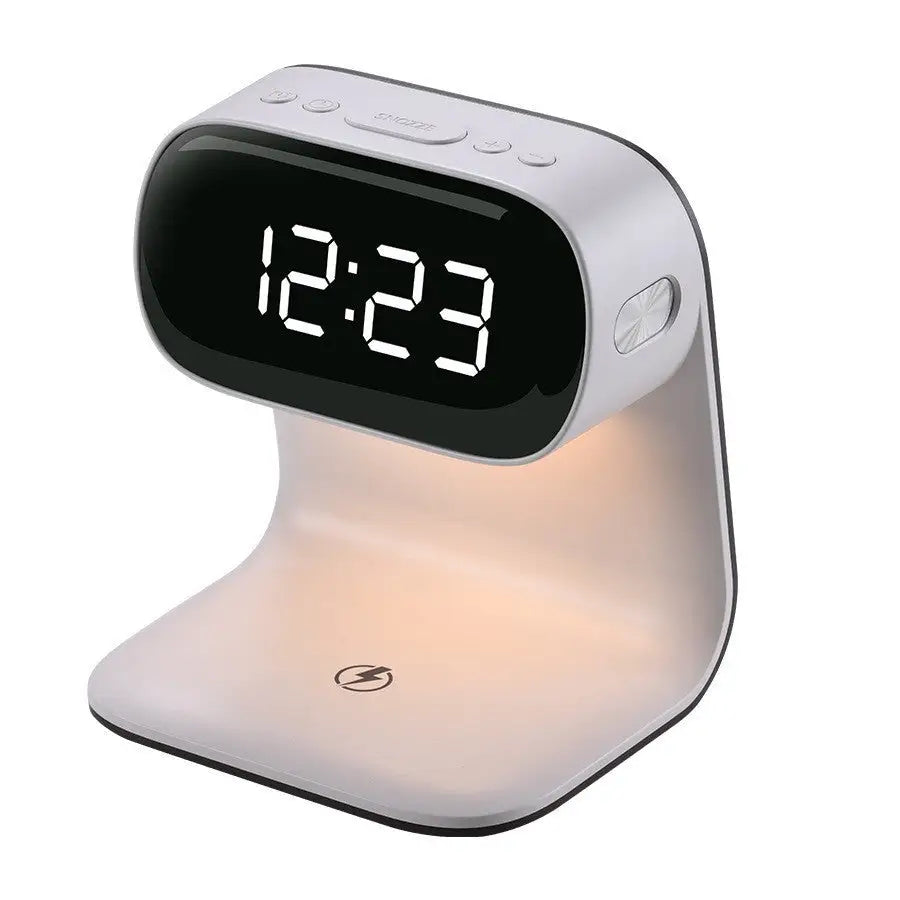 Wireless Charging Clock Night Light Multi-Functional Plug-in Home Bedside Lamp Light Luxury High-End Alarm Clock Lamp