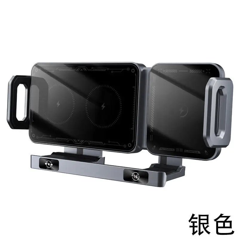 Wireless Fast Charging Car Phone Holder Compatible with Huawei Samsung ZFold 40% off Foldable Phone Holder - X06 Silver
