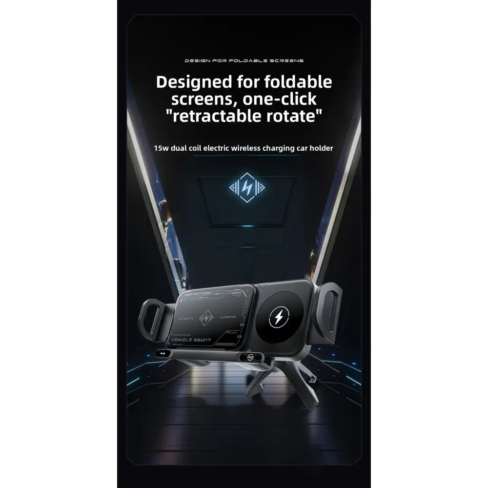 Wireless Fast Charging Car Phone Holder Compatible with Huawei Samsung ZFold 40% off Foldable Phone Holder