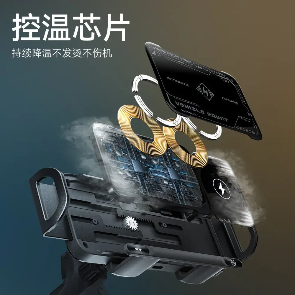 Wireless Fast Charging Car Phone Holder Compatible with Huawei Samsung ZFold 40% off Foldable Phone Holder - X01 Gray