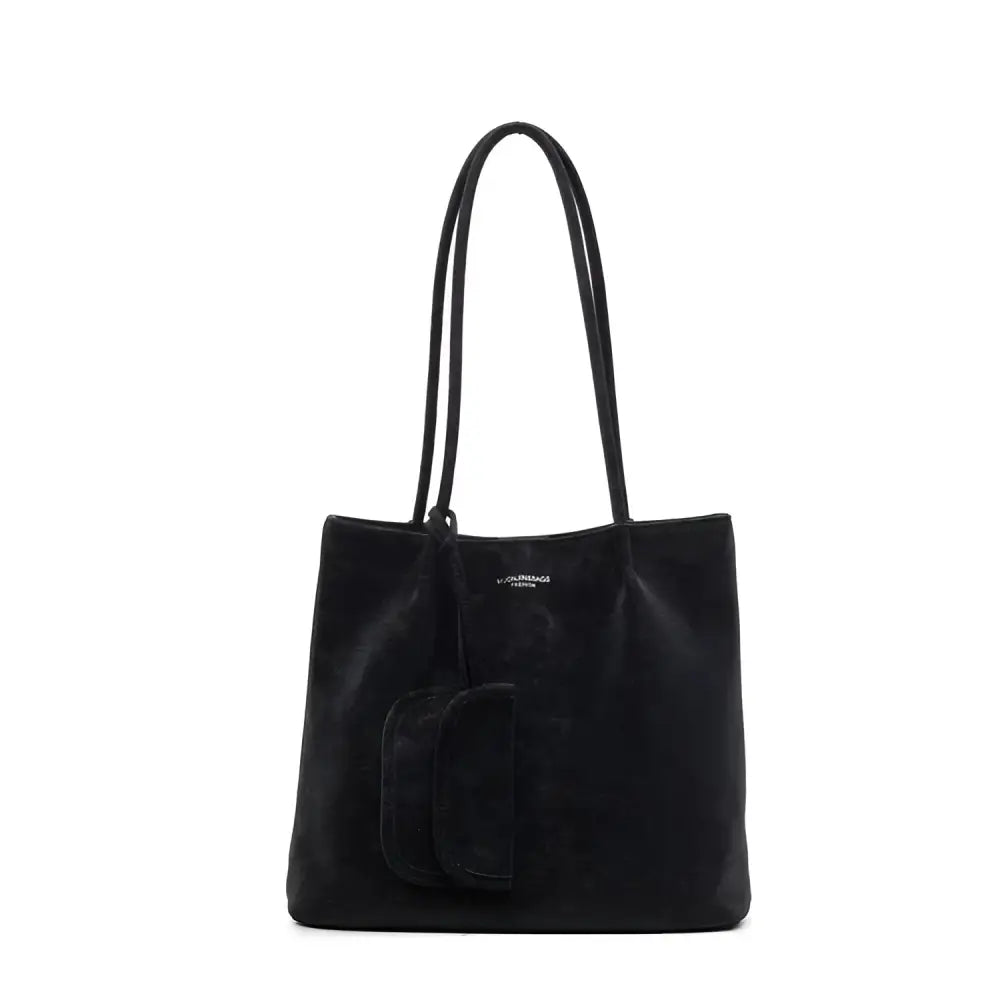 Women’s PU Embossed Bucket Bag with Magnetic Buckle – Ethnic Style - black / Free size - Fashion / Women’s Bags