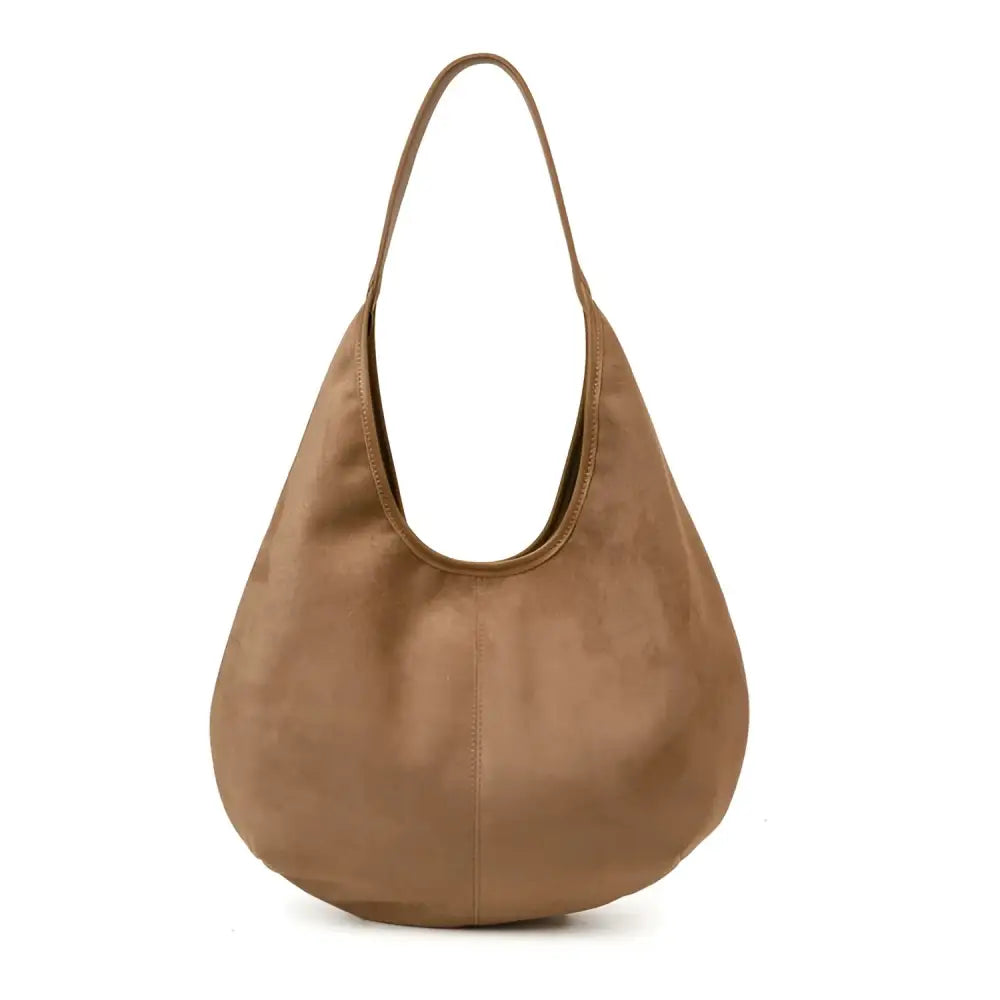 Women’s Suede Shoulder Tote Bag – Magnetic Buckle Commuter Handbag - Khaki / Free size - Fashion / Women’s Bags