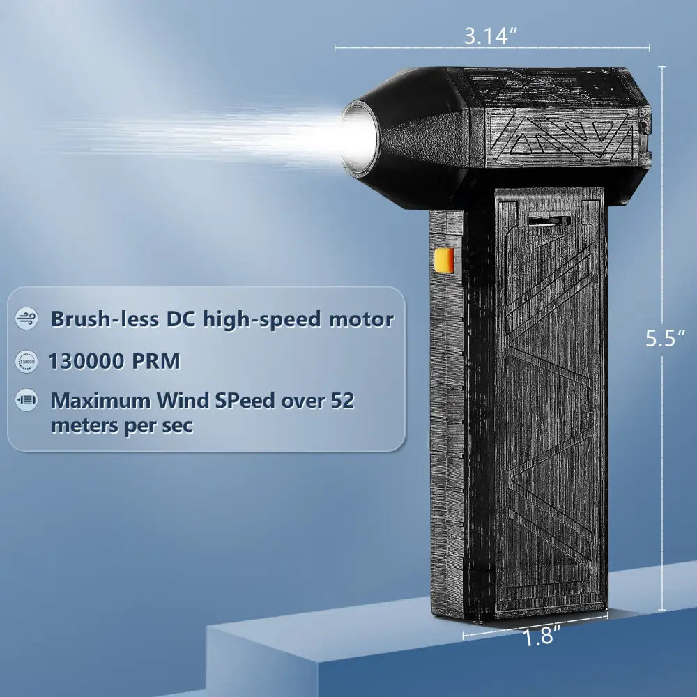 110000 turn high speed handheld powerful fan black industrial hair dryer - 21700 battery black - 家居生活