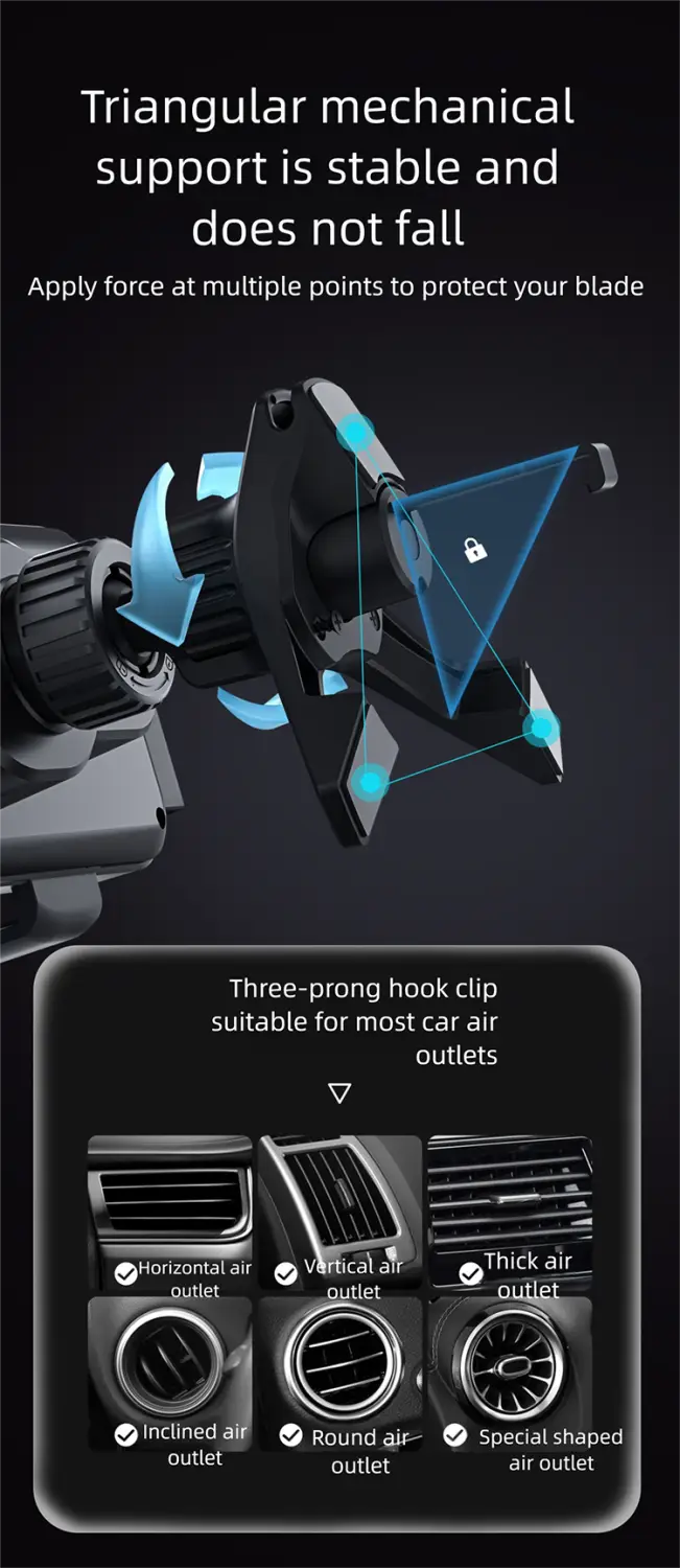 Car Phone Holder with Wireless Charging | Flat & Foldable | Vertical & Horizontal