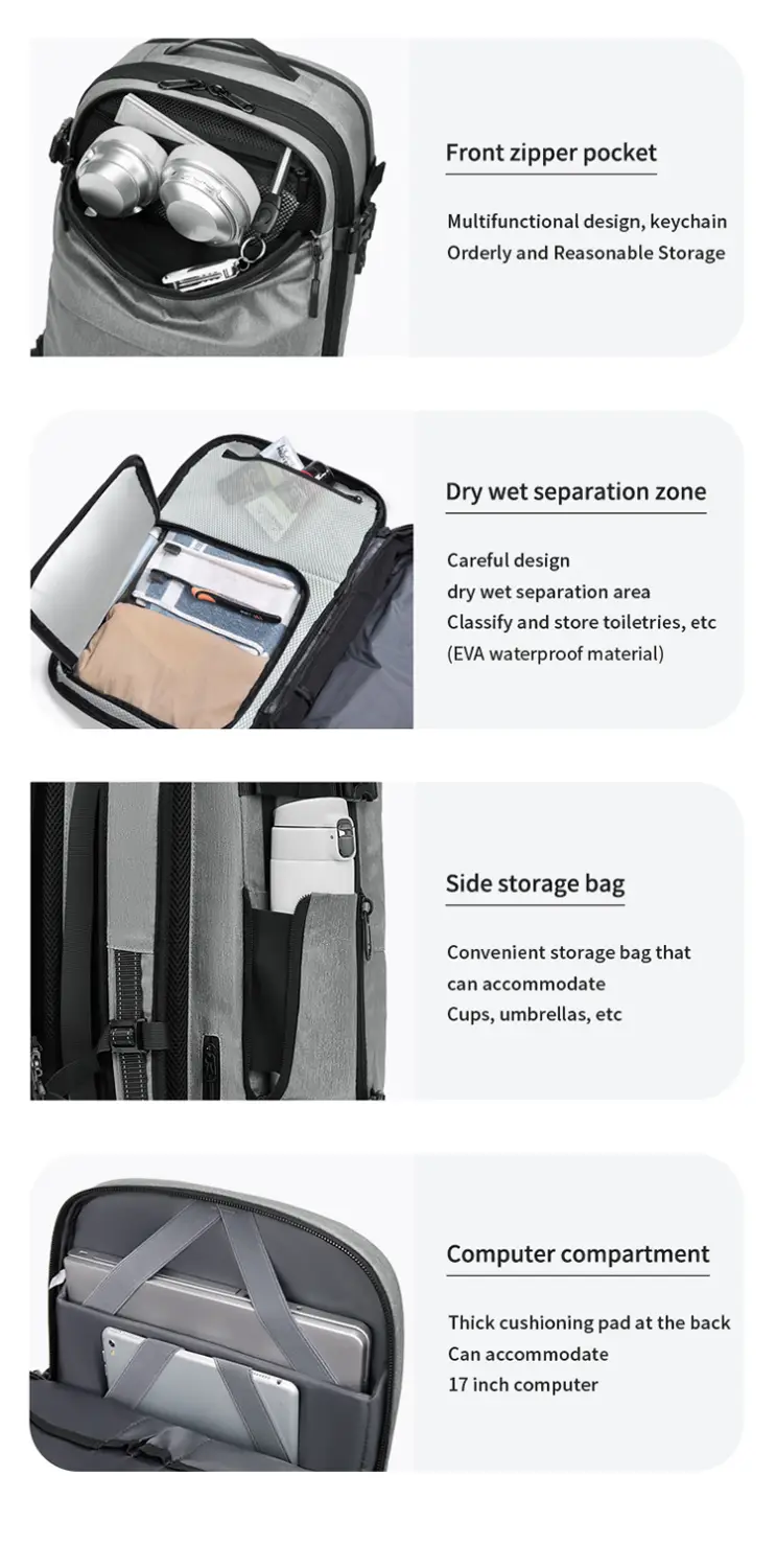 Vacuum Compression Backpack Business Travel Large Capacity Travel Backpack Water-Repellent Luggage Bag Multi-Functional