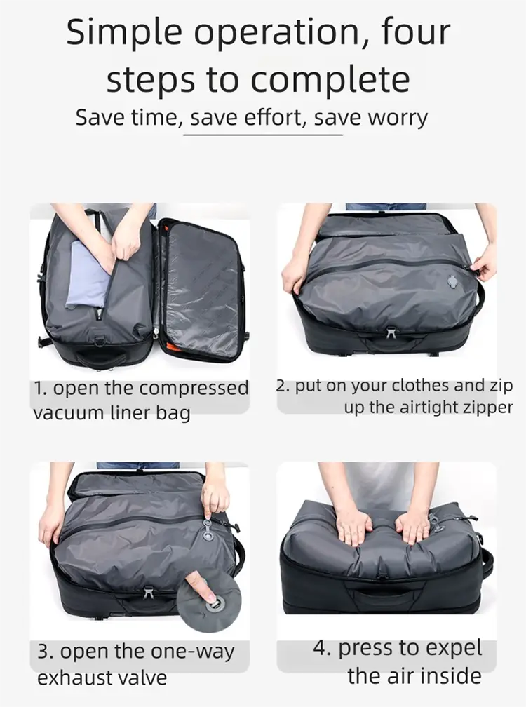 Vacuum Compression Backpack Men’s Large Capacity Business Commuting Computer Bag Multifunctional Dry and Wet Separation