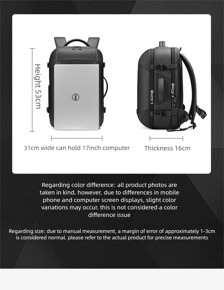 Vacuum Compression Backpack Men’s Large Capacity Business Commuting Computer Bag Multifunctional Dry and Wet Separation