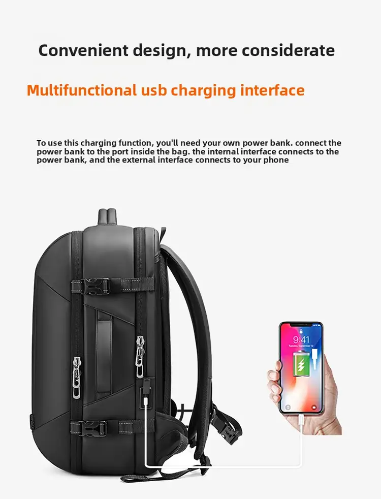 Vacuum Compression Backpack Men’s Large Capacity Business Commuting Computer Bag Multifunctional Dry and Wet Separation