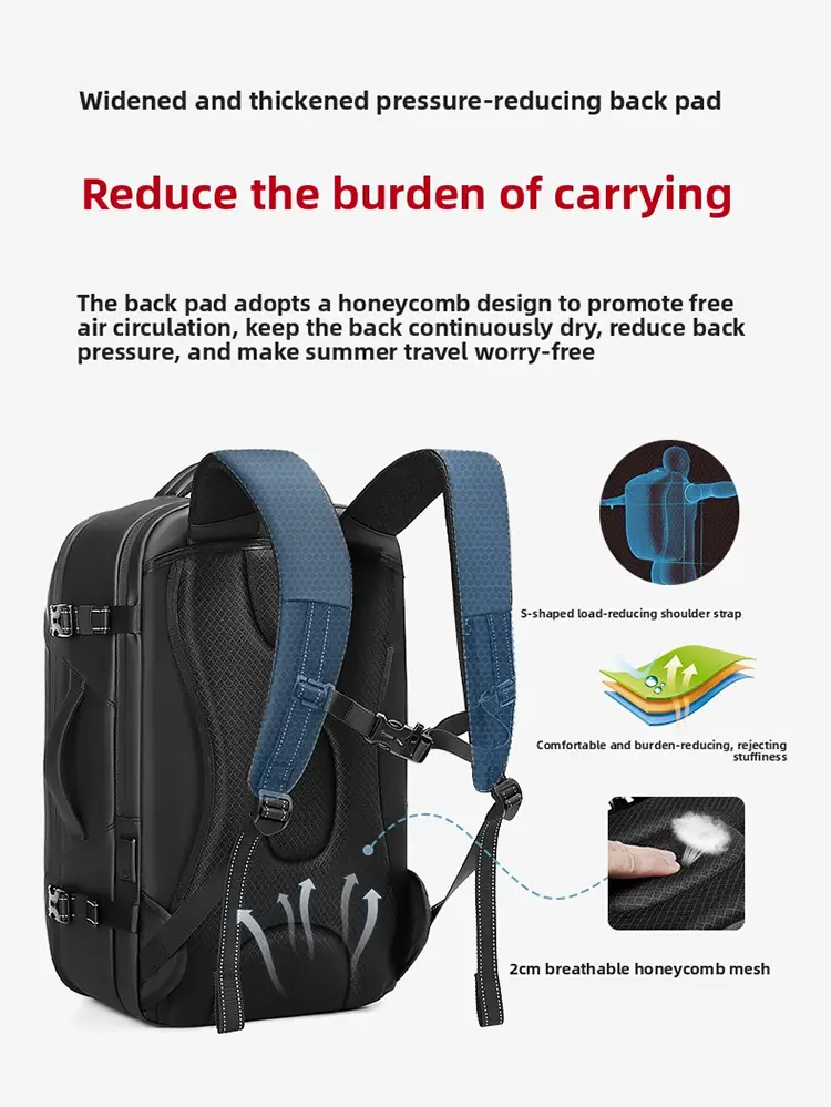 Vacuum Compression Backpack Men’s Large Capacity Business Commuting Computer Bag Multifunctional Dry and Wet Separation