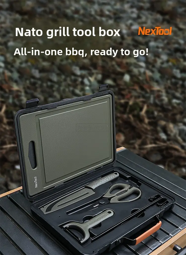 Magic Outdoor BBQ Tool Box Kitchenware Portable Set Camping Cutting Board Peeler Picnic Cooking