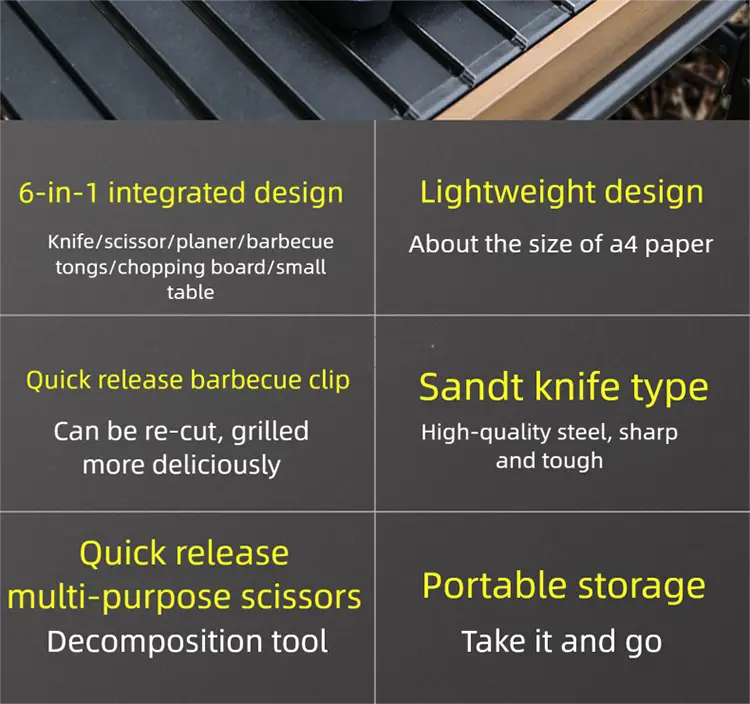 Magic Outdoor BBQ Tool Box Kitchenware Portable Set Camping Cutting Board Peeler Picnic Cooking
