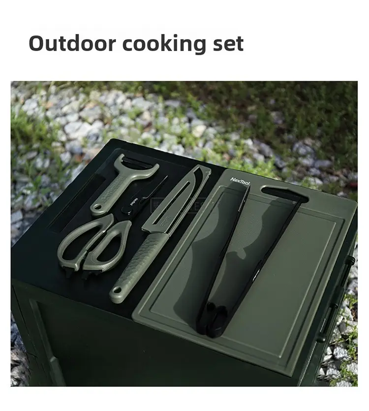 Magic Outdoor BBQ Tool Box Kitchenware Portable Set Camping Cutting Board Peeler Picnic Cooking