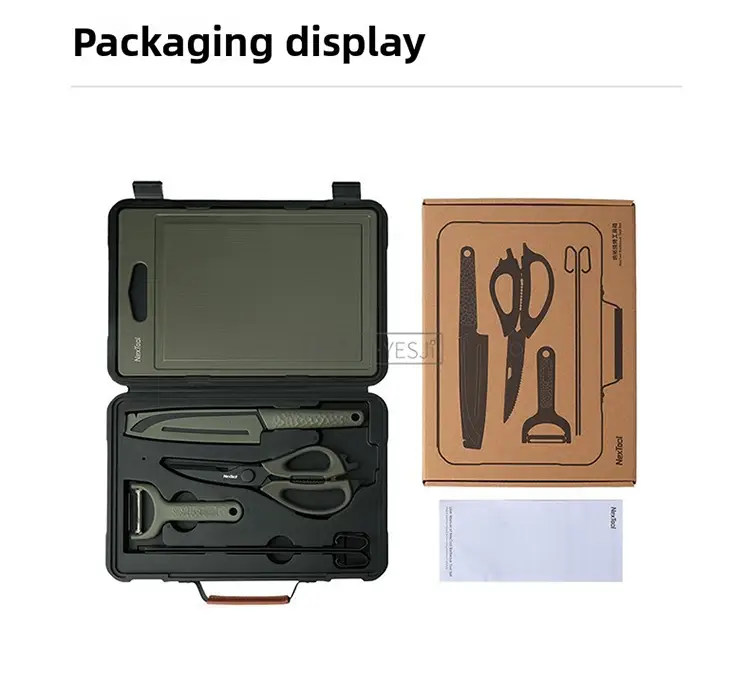 Magic Outdoor BBQ Tool Box Kitchenware Portable Set Camping Cutting Board Peeler Picnic Cooking