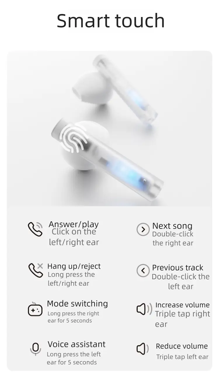 Flowing Sand Gaming Bluetooth Earbuds | Active Noise Cancelling TWS Earphones