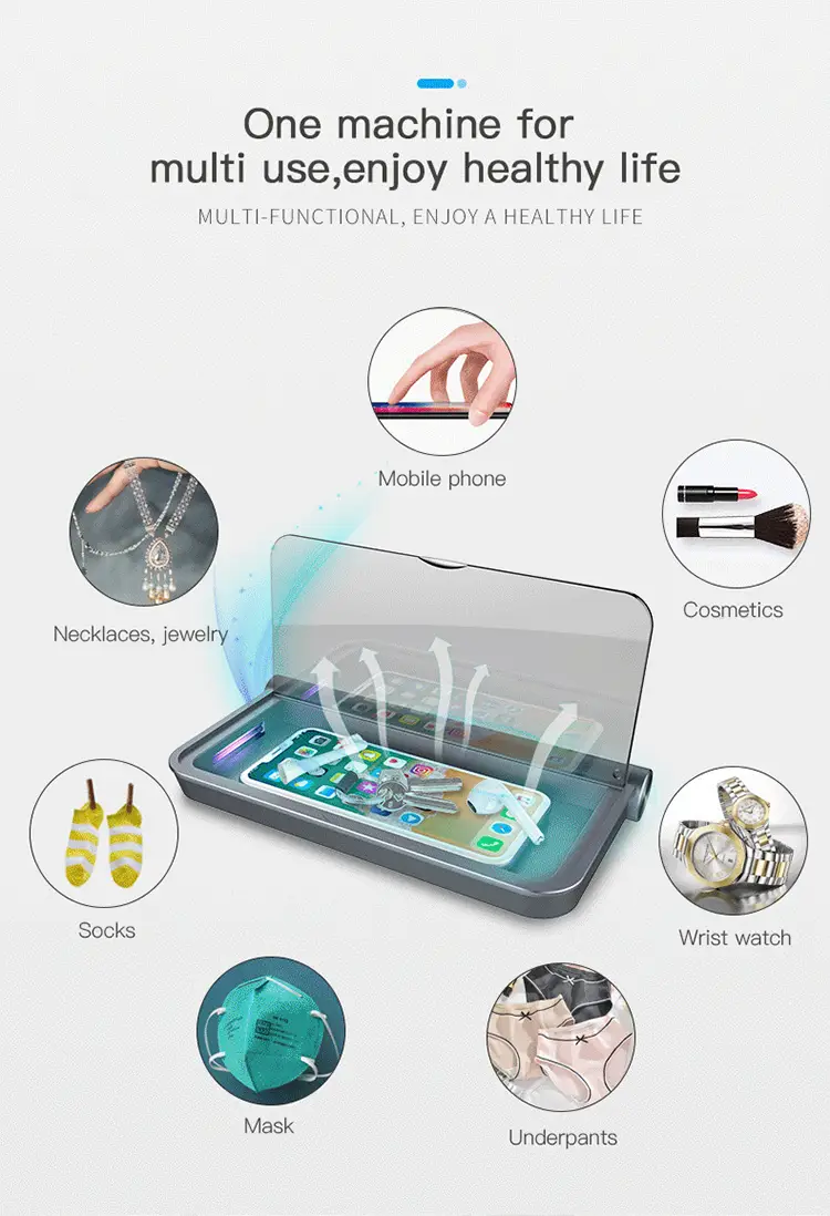 Portable UV Sterilizer Box | Multi-Function Disinfection Case for Phone Masks & Nail Tools