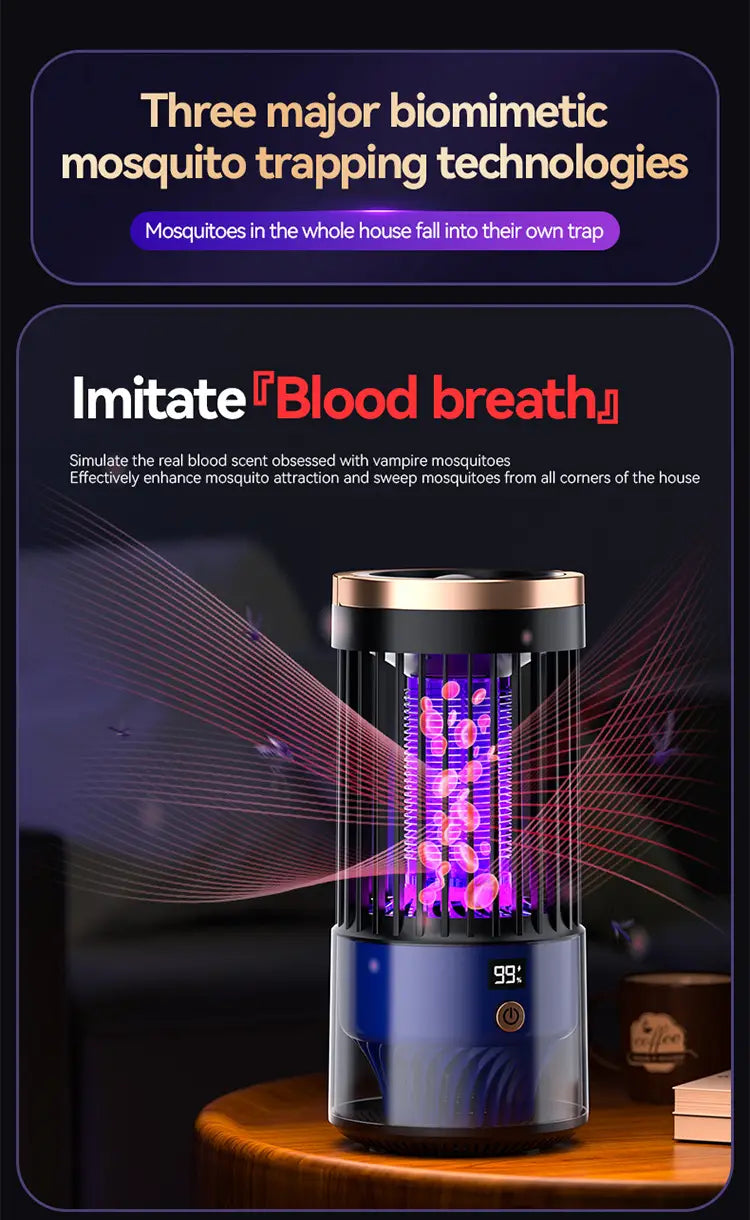 Rechargeable Mosquito Killer Lamp | Indoor & Outdoor Inhalable UV Light Bug Zapper