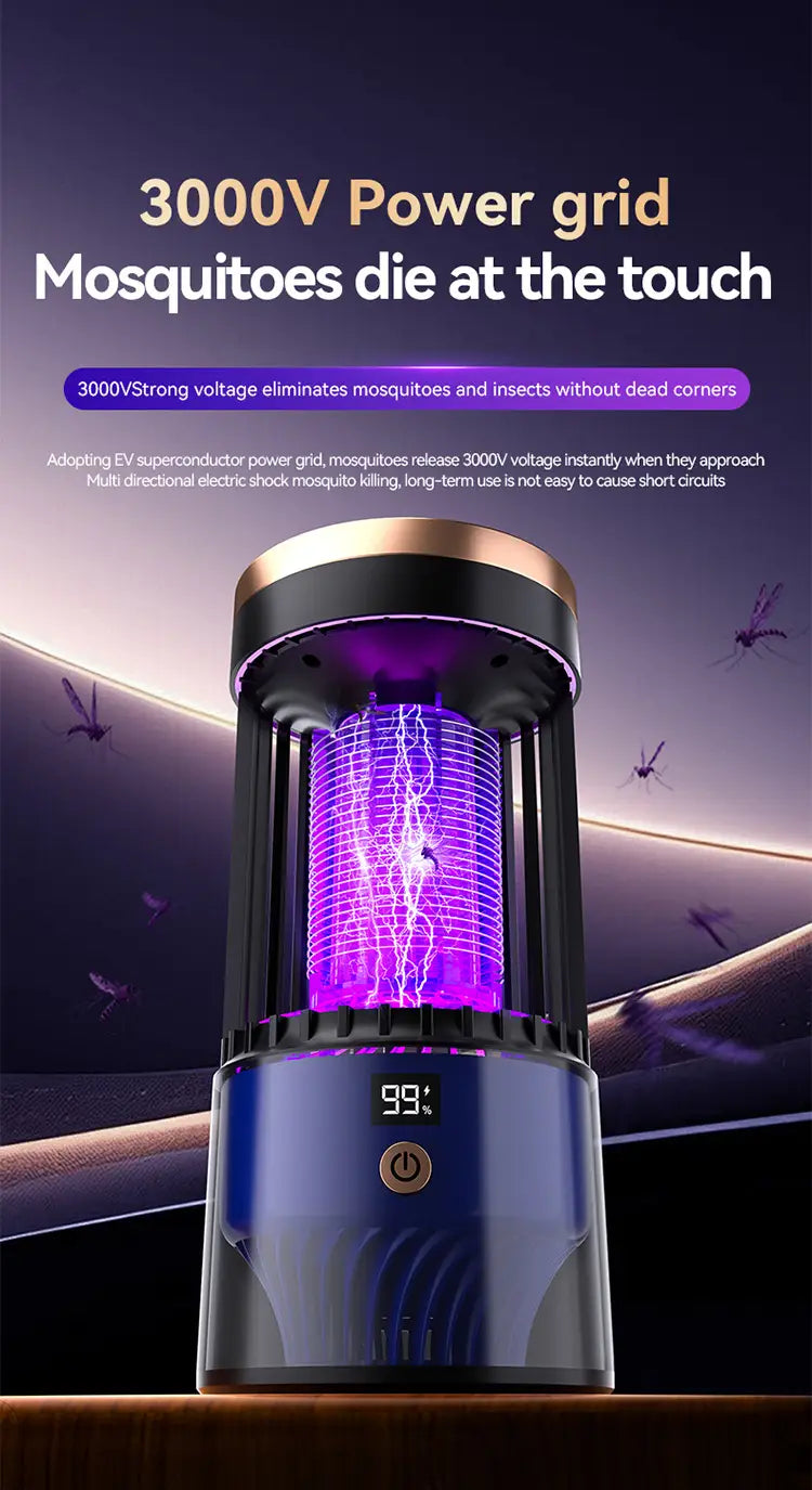 Rechargeable Mosquito Killer Lamp | Indoor & Outdoor Inhalable UV Light Bug Zapper