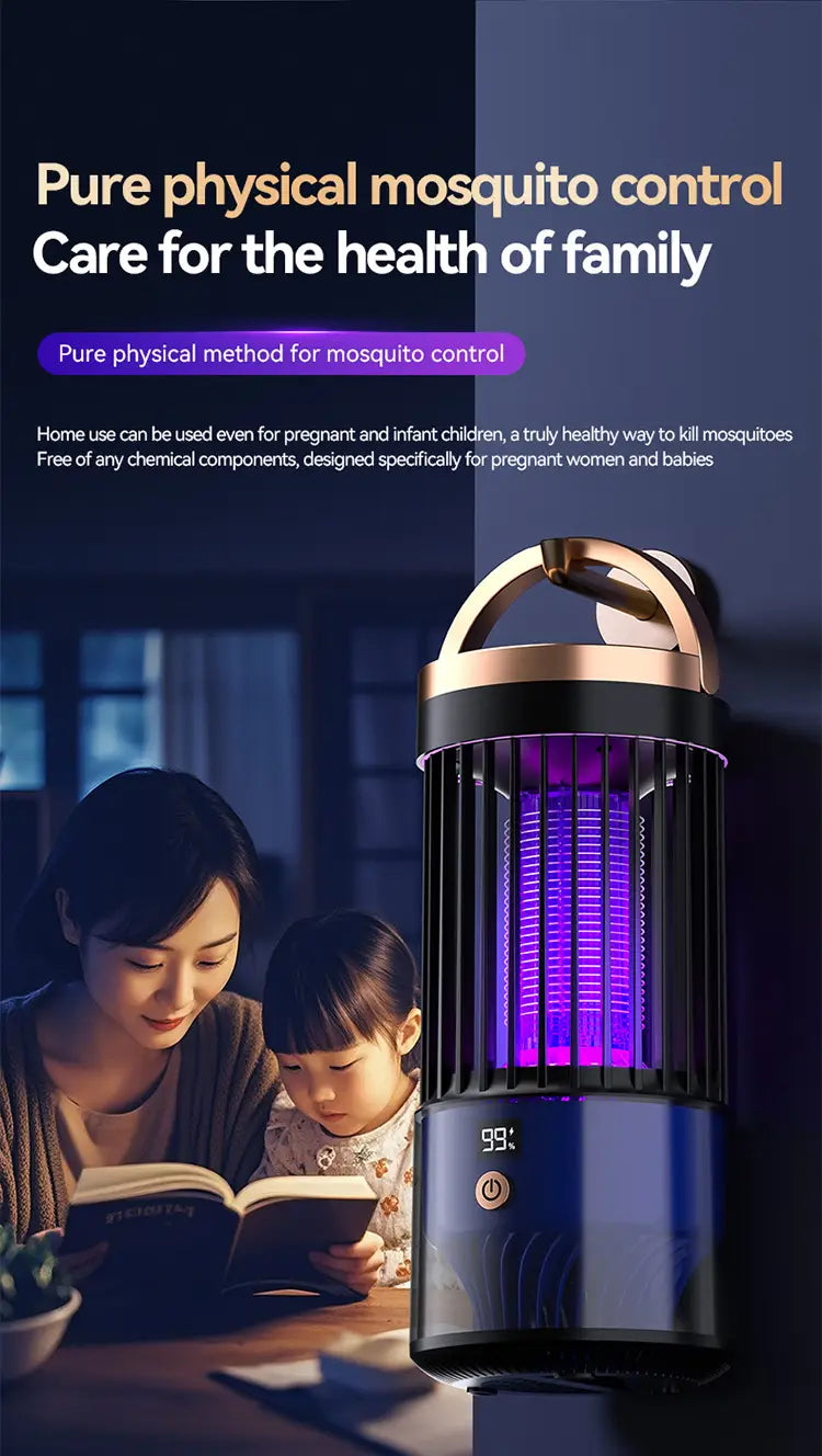 Rechargeable Mosquito Killer Lamp | Indoor & Outdoor Inhalable UV Light Bug Zapper