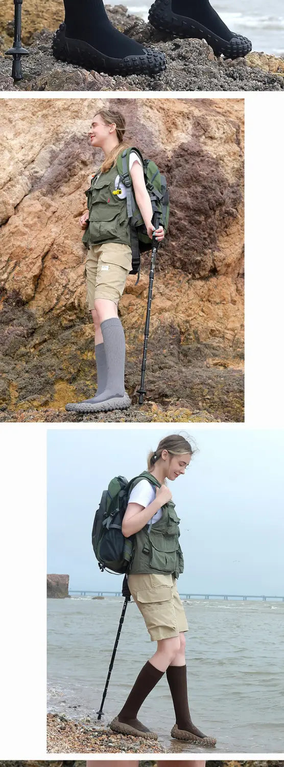 Non-Water Nano Waterproof Outdoor Hiking Boots | High-Top Anti-Slip Sand-Proof Fishing & Camping Shoes