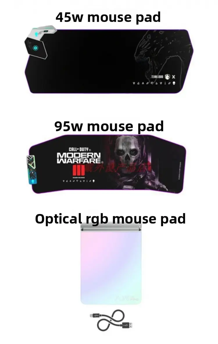 95W RGB Wireless Charging Mouse Pad | Fast Charge Keyboard & Mouse Mat for Gaming