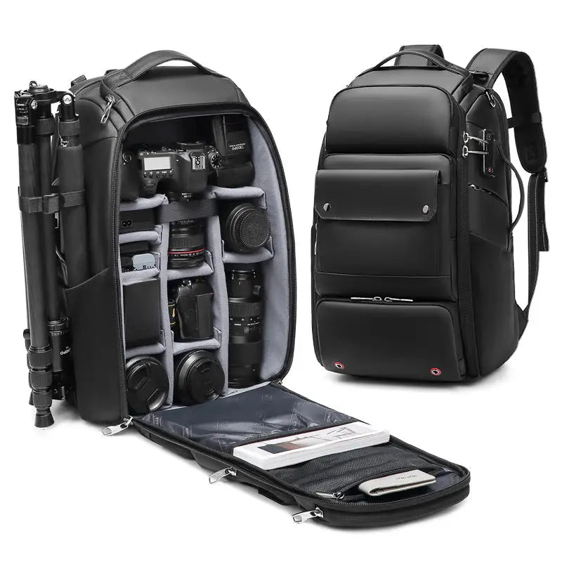 Backpack Camera Bag Photography Video Camera Digital Bag Waterproof Anti-theft Large Capacity Drone Bag - black