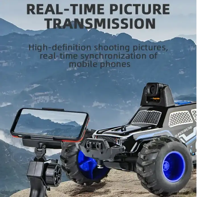 Water and Land Exploration Remote Control Camera Car HD Video Car Side-By-Side Stunt Car Toy for Boys - Electronics