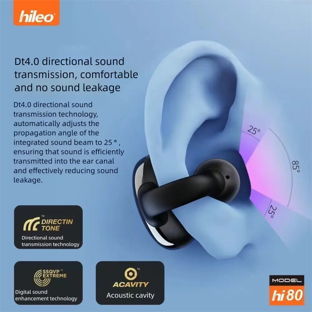 Bone Conduction Bluetooth Headset Wireless Sports Non-in-ear Clip Ear Hanging Type Running Headset