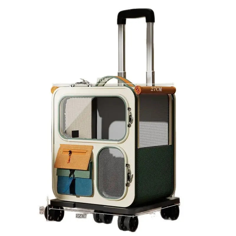 Cat Bag Portable Going Out Large Capacity Cat Mic Bag Anti-Stress Walking Cat Shoulder Kitten Backpack Pet Trolley Case